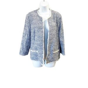 J McLaughlin Davis Cotton Tweed Jacket White and Navy XL